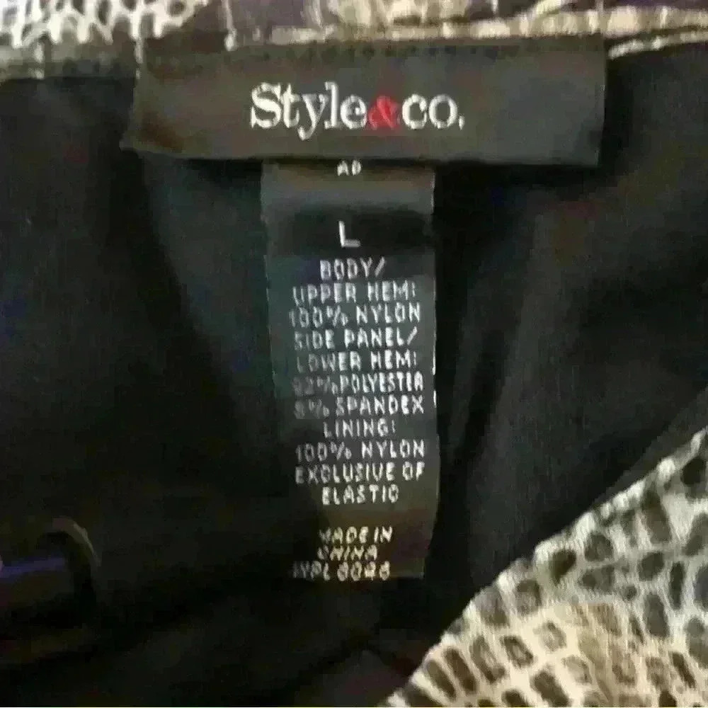 Style & Company animal print women’s‎ pullover ruffle bottom ruched sleeve L - Picture 6 of 6